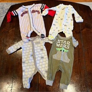Baby Boy Lot of 4 NB Onesies